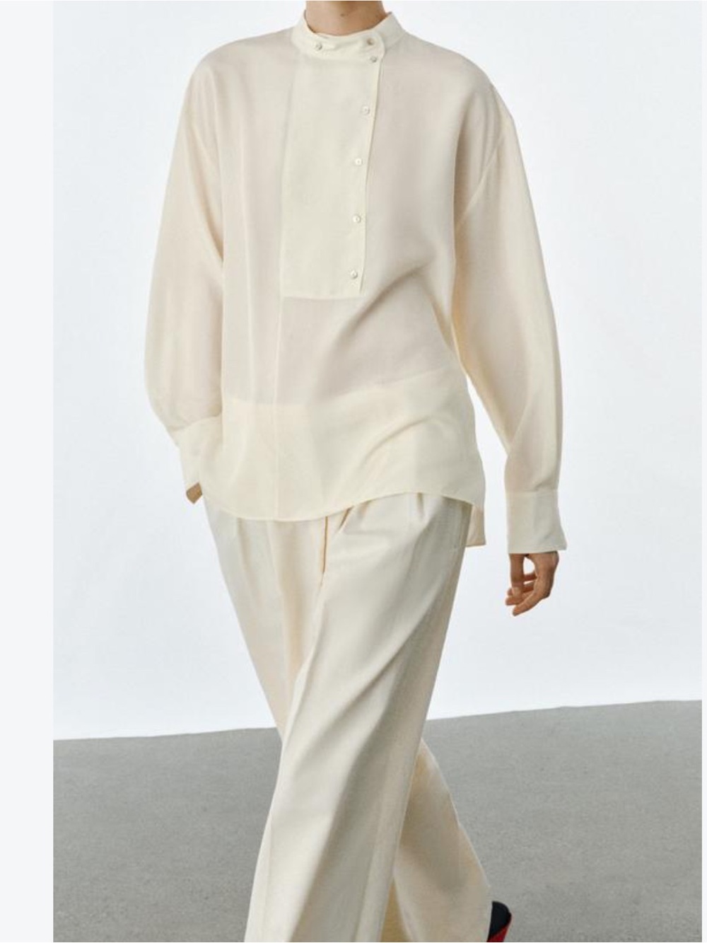 Zara 100% silk long-sleeve shirt size XL